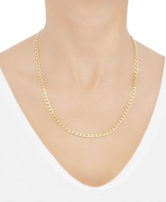 Lightweight 20" Curb Link Chain Necklace (5mm) in 14k Gold