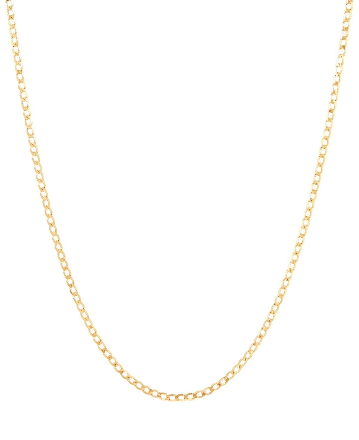 Polished 20" Curb Chain in Solid 10K Yellow Gold - Yellow Gold