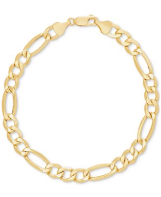 Italian Gold Men's Figaro Chain Bracelet in 10k Gold - Macy's