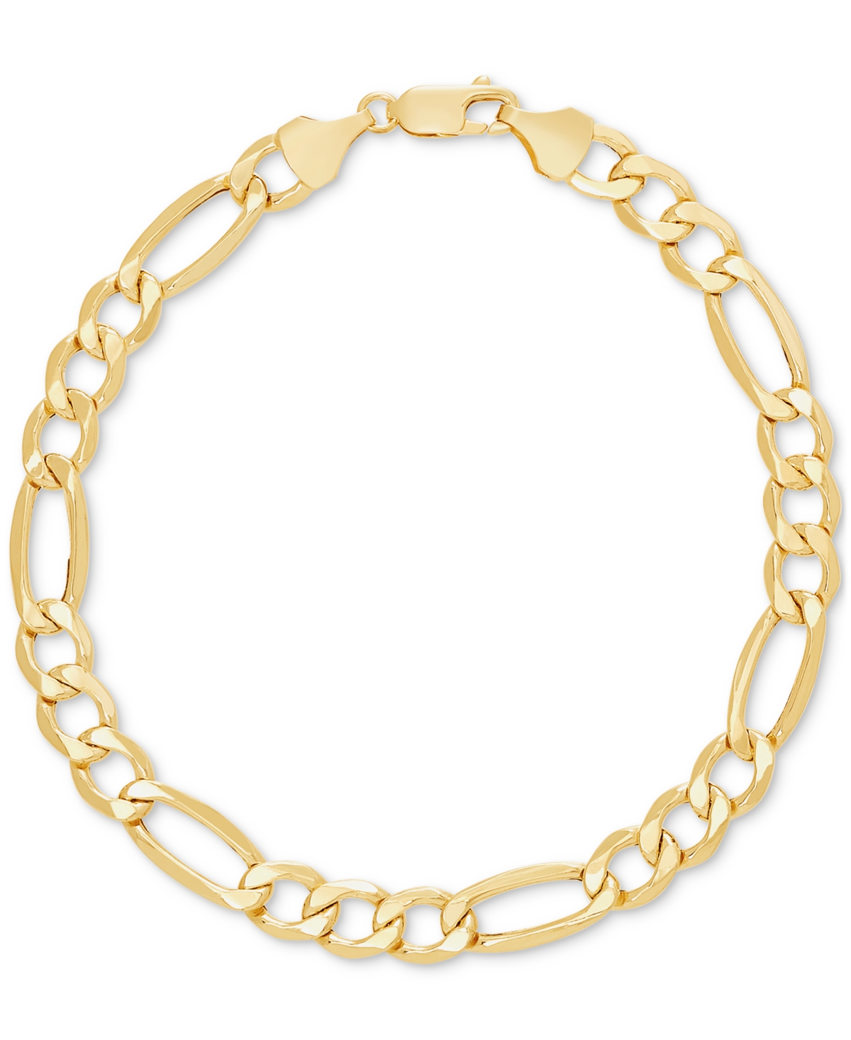 Lightweight Men's Figaro Chain Bracelet in 10k Gold - Yellow Gold
