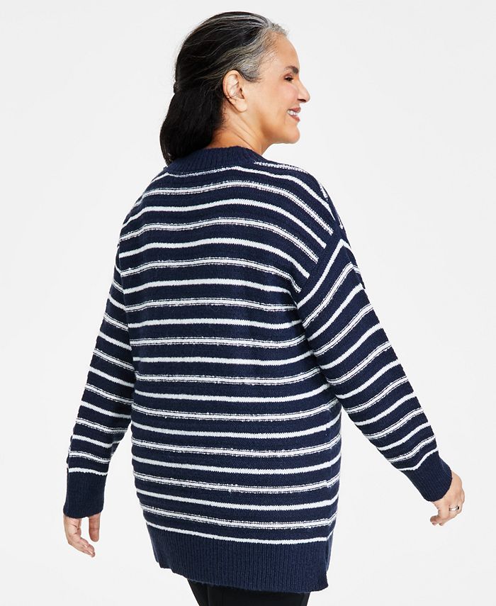 Style & Co Plus Size Striped Tunic Sweater, Created for Macy's - Macy's