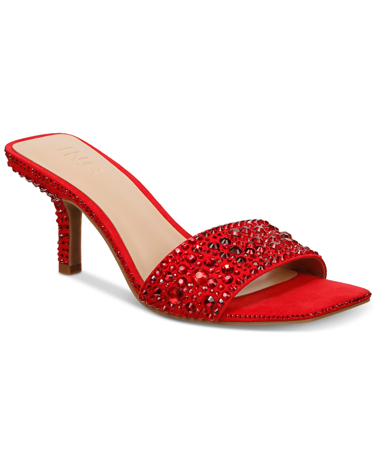 Inc International Concepts Galle Slide Dress Sandals, Created For Macy's In Red Bling