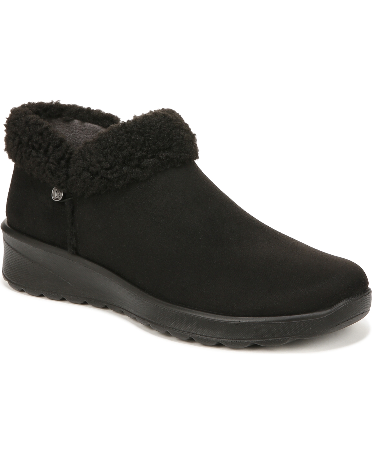Bzees Gift Washable Booties In Black Stretch Microfiber