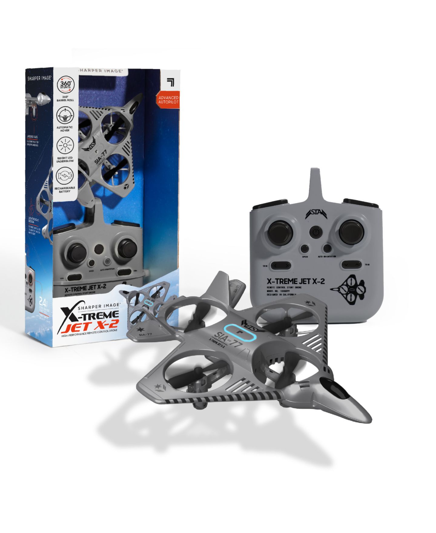 Детская игрушка Sharper Image X-Treme Jet X-2 Remote Control Rechargeable LED Drone — фото 1