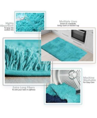 Ultra Soft Non Slip Shaggy 2 Piece Bath Rug Set, Small 17x24 & Medium 20x32