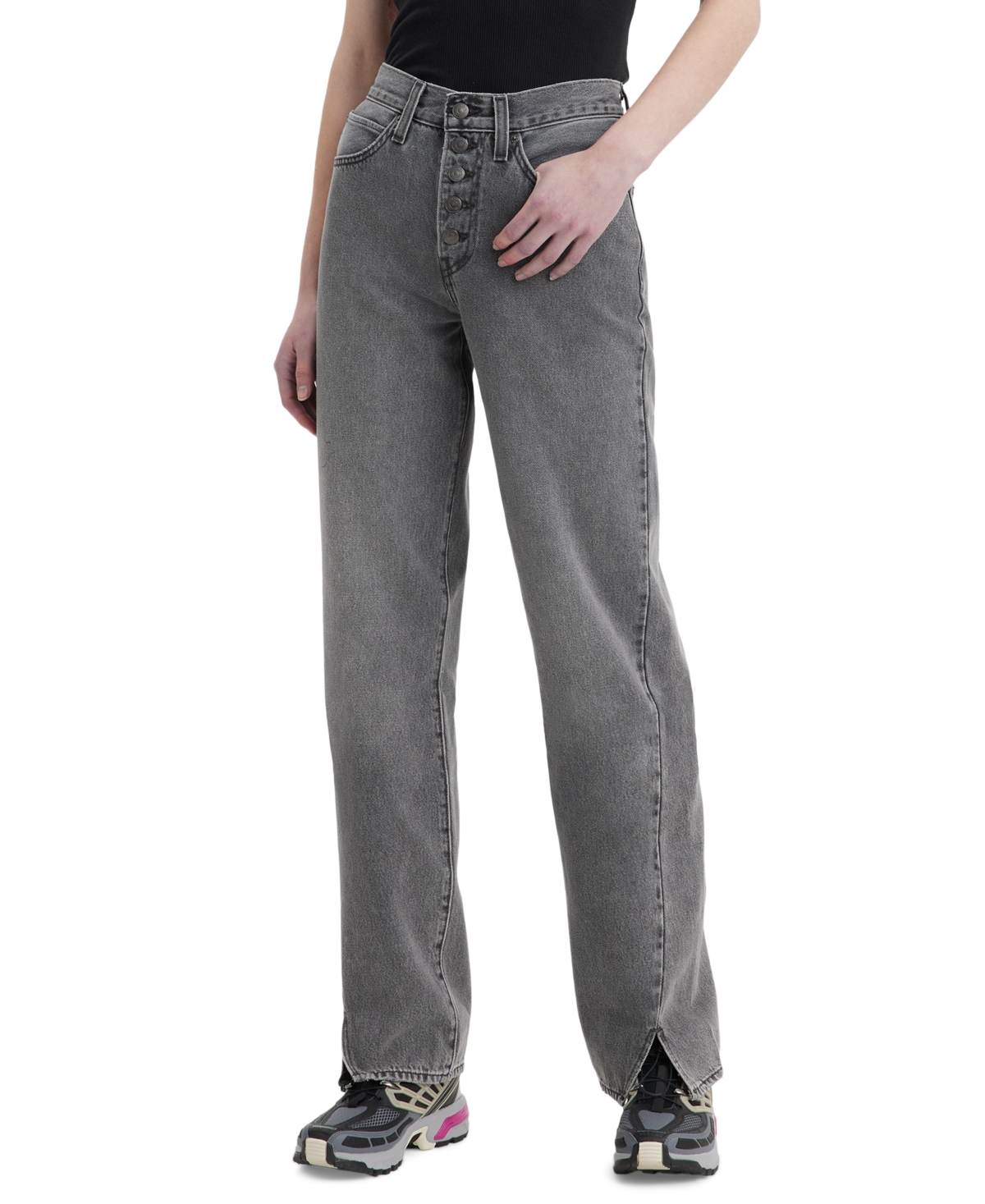 Levi's Women's '94 Baggy Mid-rise Slit-hem Twisted Jeans In Right Now