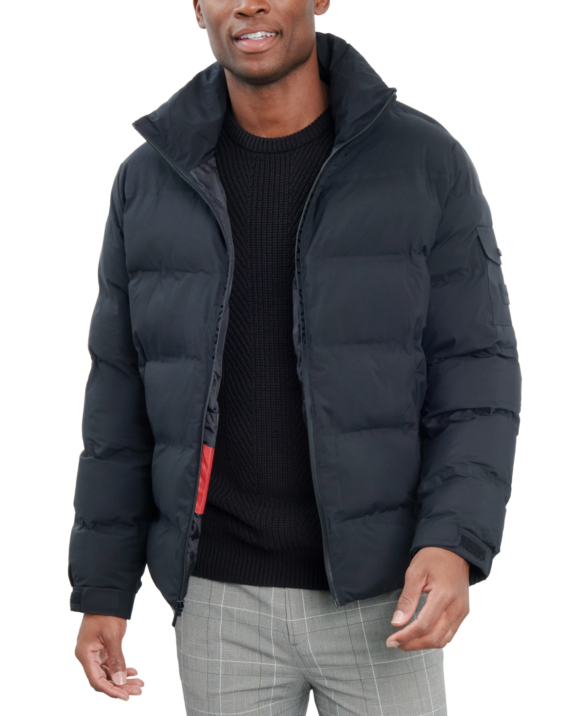 Michael Kors Men's Quilted Full-zip Puffer Jacket, Created For Macy's In Black