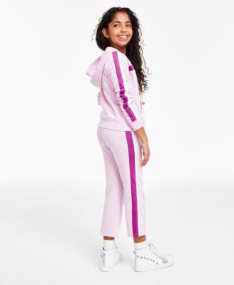 Shop Id Ideology Big Girls Colorblocked Fleece Hoodie Fleece Sweatpants Separates Created For Macys In Pink Lavender