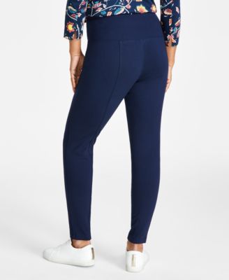 Petite Pont&eacute;-Knit Mid-Rise Pants, Petite & Petite Short, Created for Macy's
