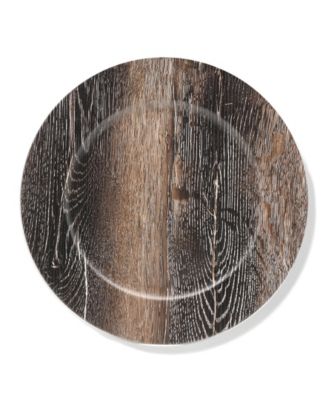 Walnut Finish Charger Plate 12 Piece Dinnerware Set, Service for 12