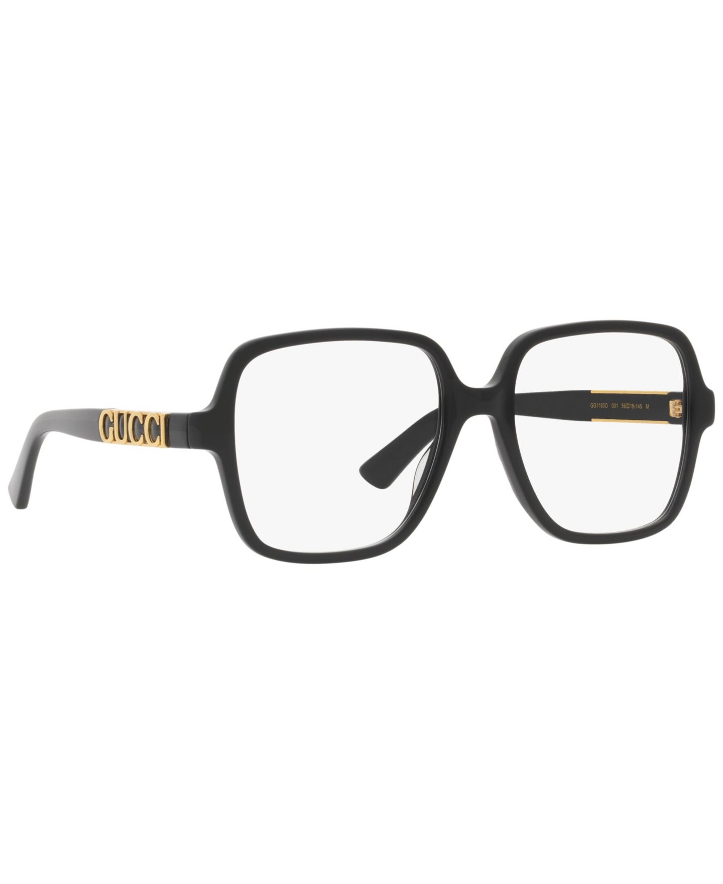 Женские очки Gucci Woman Rectangle Plastic GG1193O Eyeglasses, цвет: Чёрный — фото 2