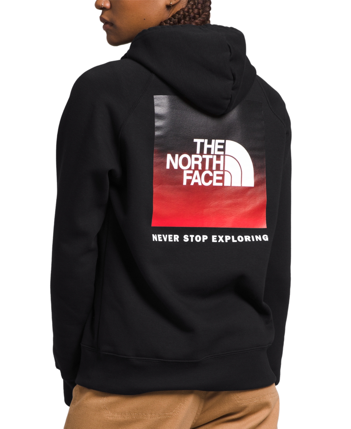The North Face Women's Box Nse Fleece Hoodie In Tnf Black,ombre Graphic