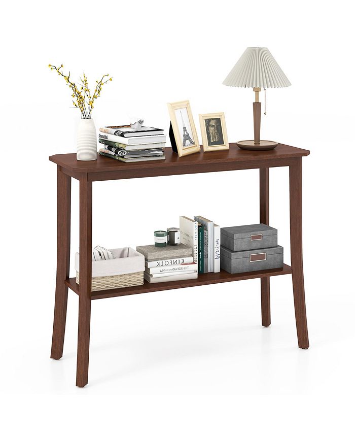 Costway 2tier Console Entryway Table Wooden Sofa Behind Couch Table 38