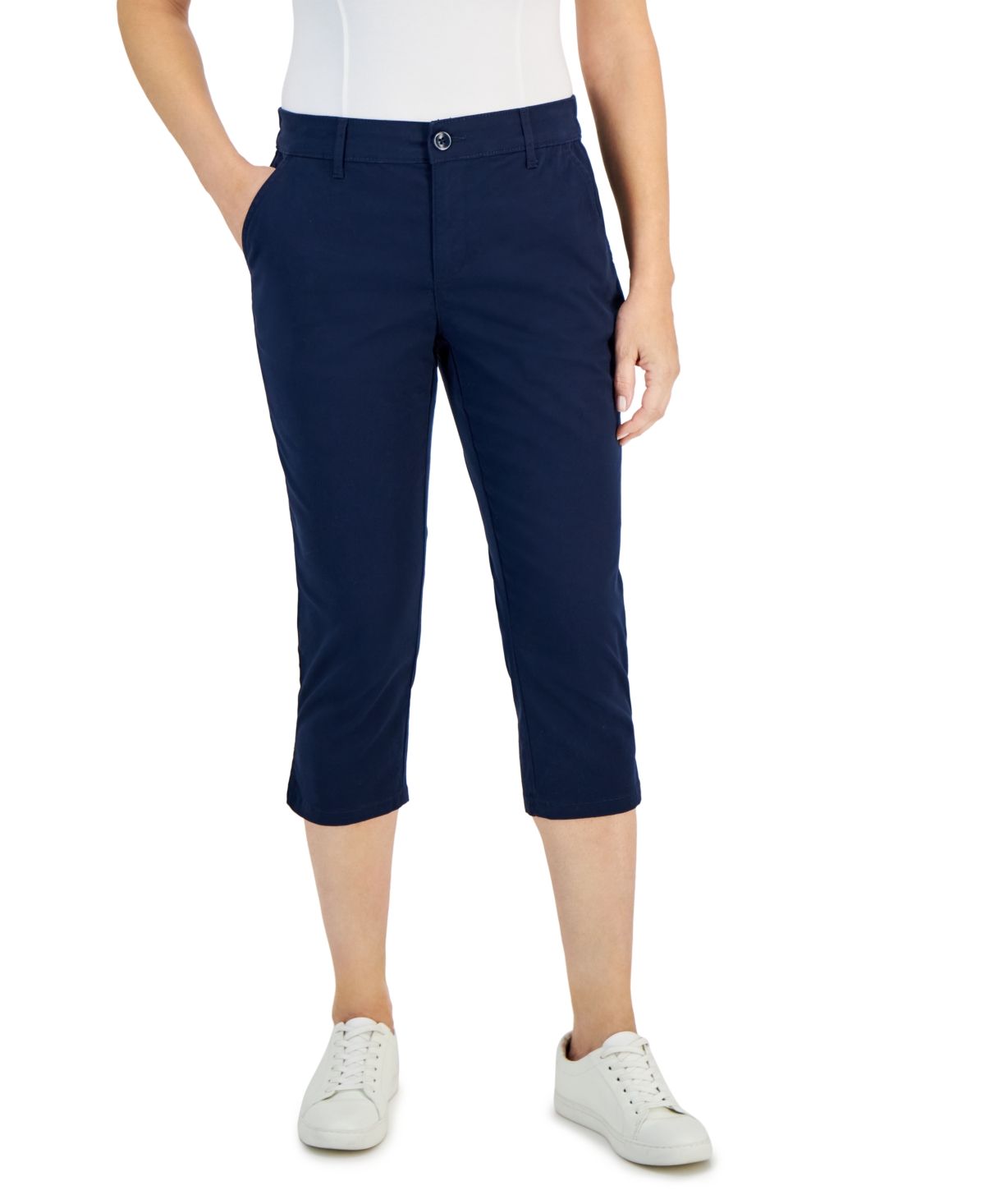 Style & Co Women's Mid-rise Comfort Waist Capri Pants, Created For Macy's In Industrial Blue
