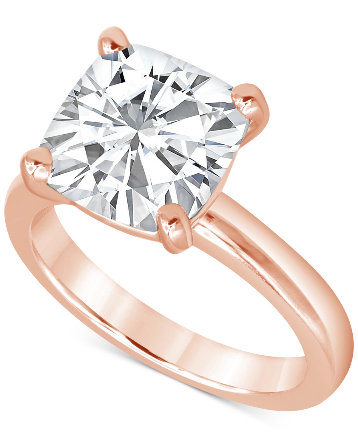Shop Badgley Mischka Certified Lab Grown Diamond Cushion-cut Solitaire Engagement Ring (5 Ct. T.w.) In 14k Gold In Rose Gold