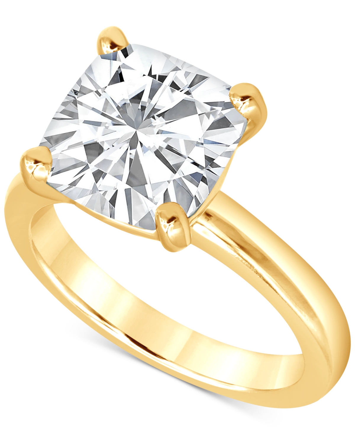Shop Badgley Mischka Certified Lab Grown Diamond Cushion-cut Solitaire Engagement Ring (5 Ct. T.w.) In 14k Gold In Yellow Gold