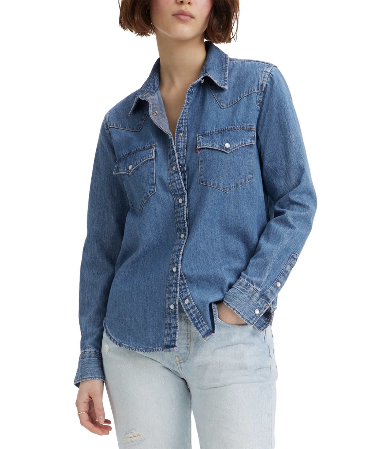 Women's The Ultimate Western Cotton Denim Shirt - Mighty Fine
