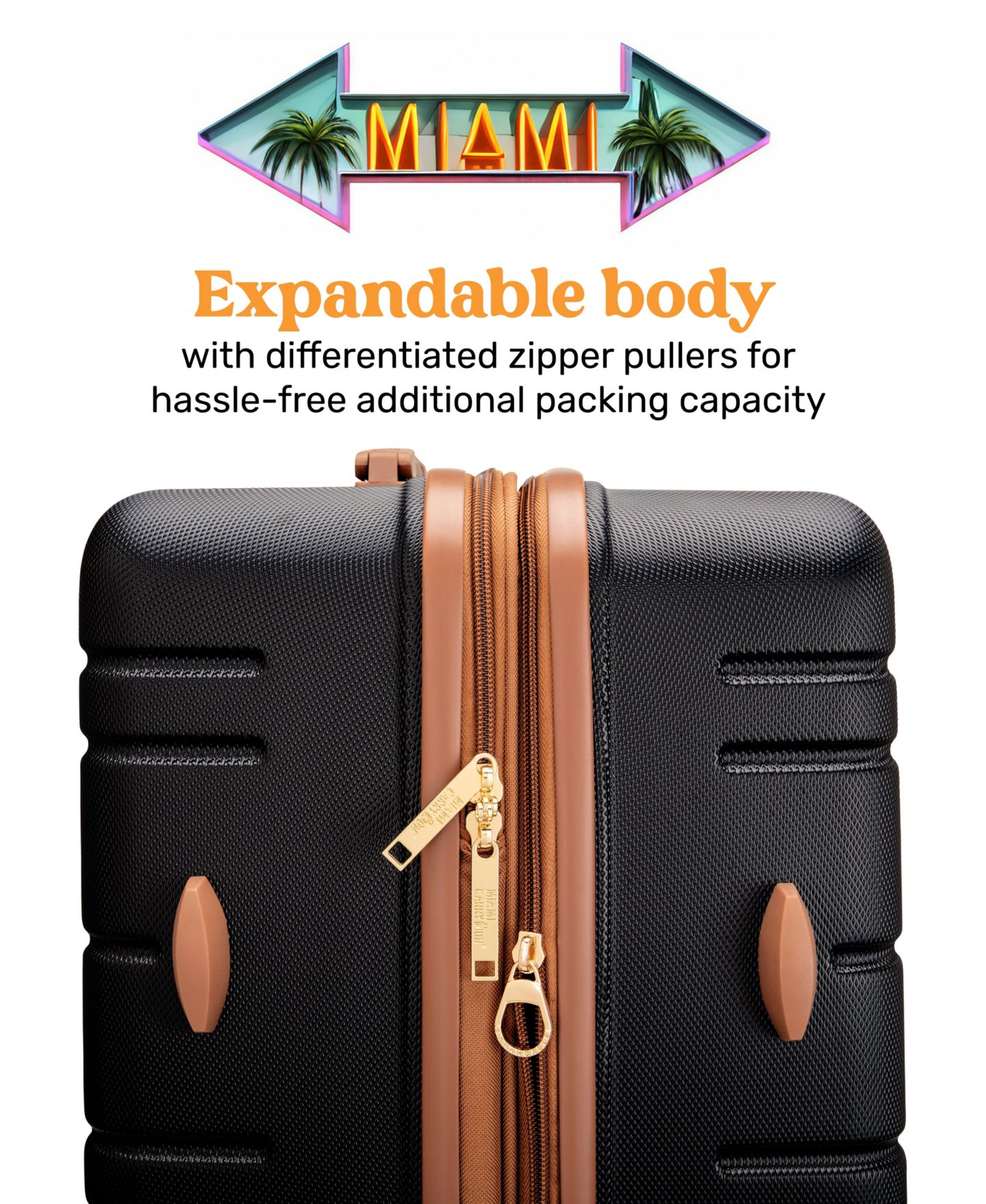 Набор чемоданов Miami CarryOn Brickell из 3 шт., расширяемые, на колёсах, ретро, цвет: Чёрный — фото 8