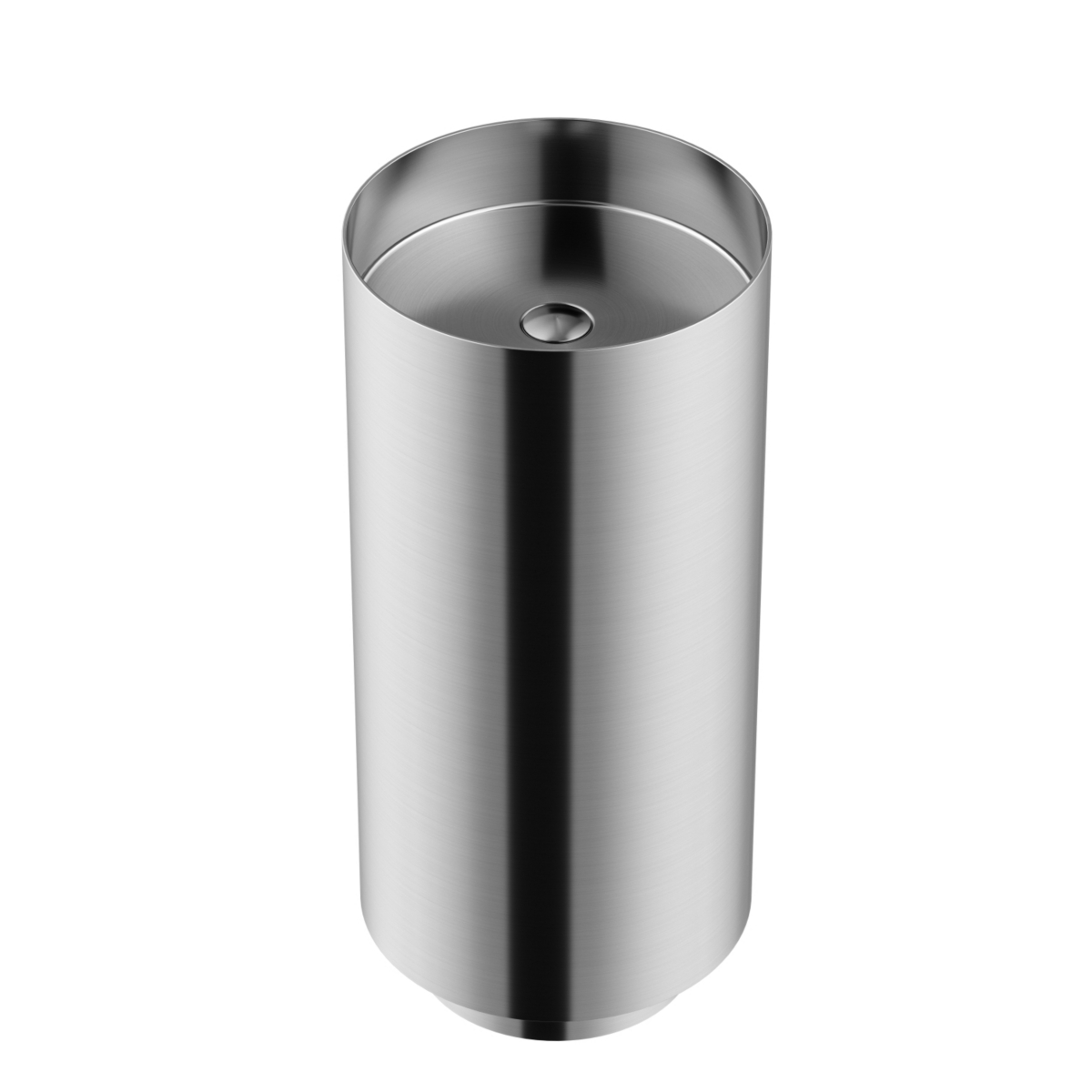 Modern Luxury Round Stainless Steel Freestanding Bathroom Sink Pedestal Sink - Silver