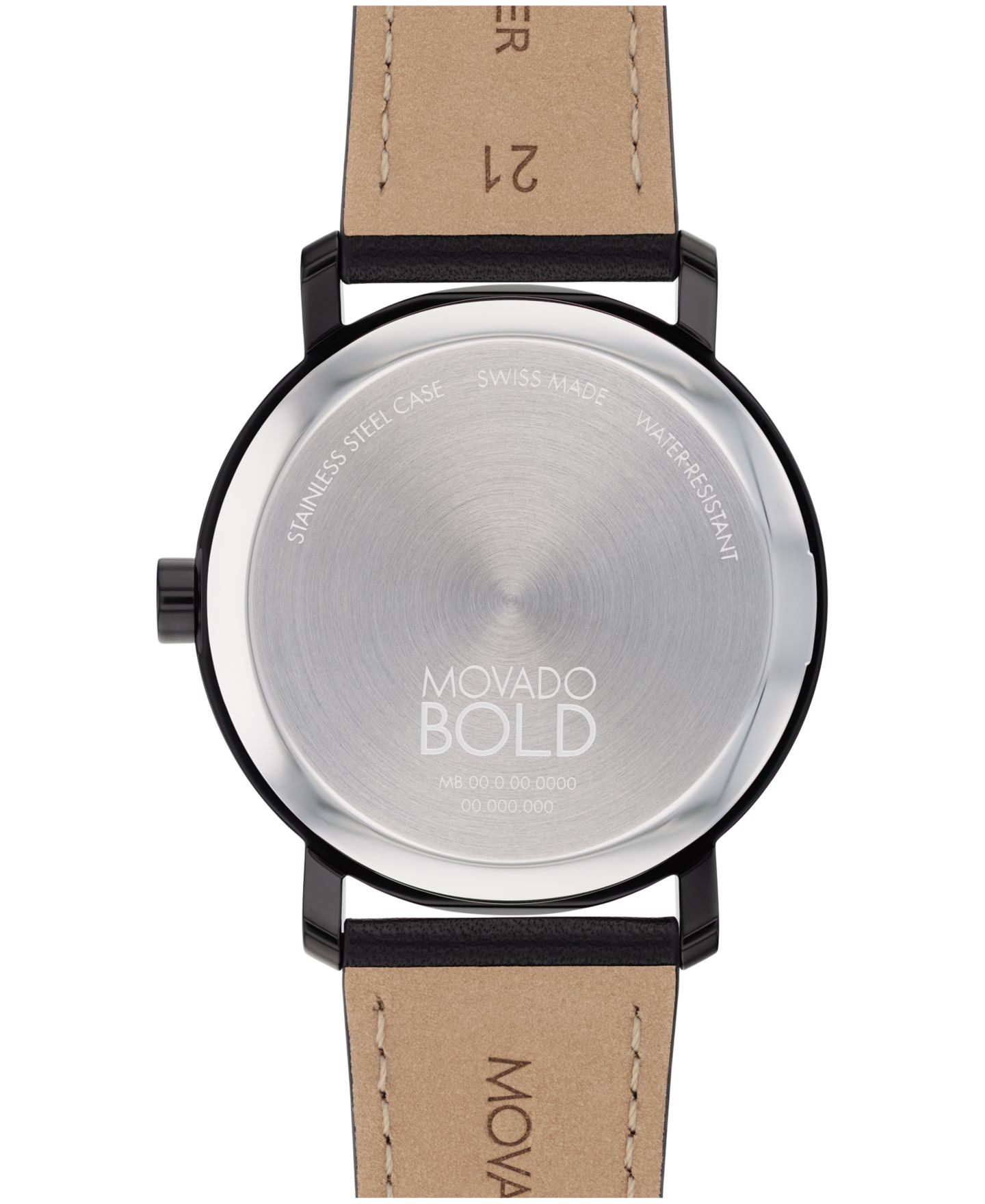 Мужские часы Movado Bold Evolution 2.0, кварцевые, кожаный ремешок, 40 мм — фото 2