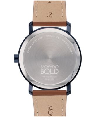 Men's Bold Evolution 2.0 Swiss Quartz Cognac Leather Watch 40mm