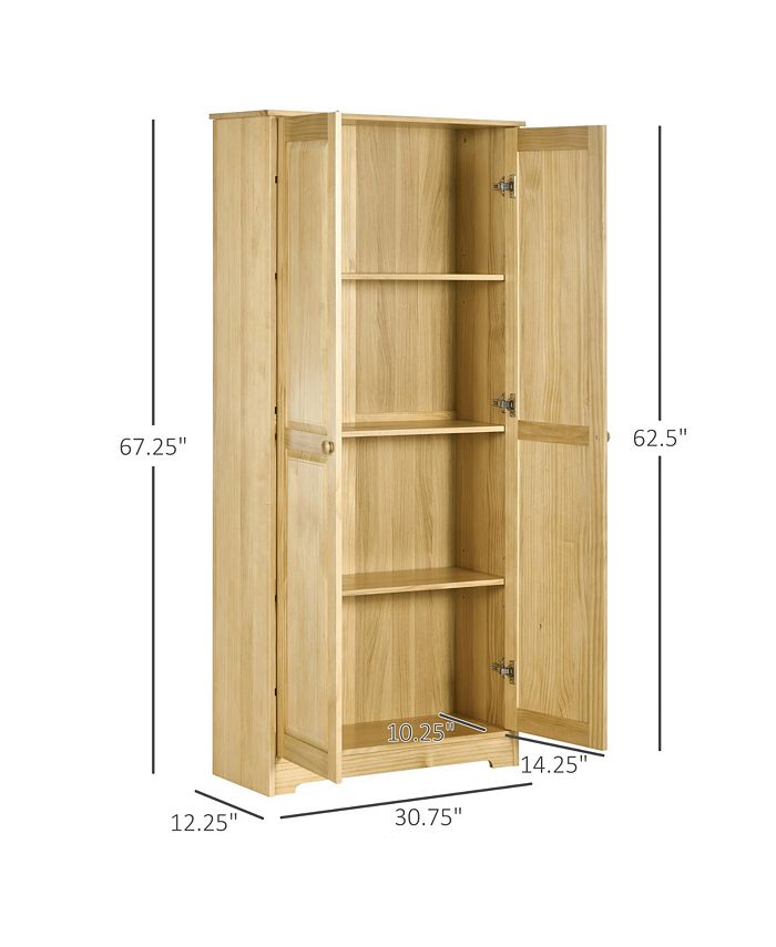 67" Pinewood Kitchen Pantry Storage Freestanding