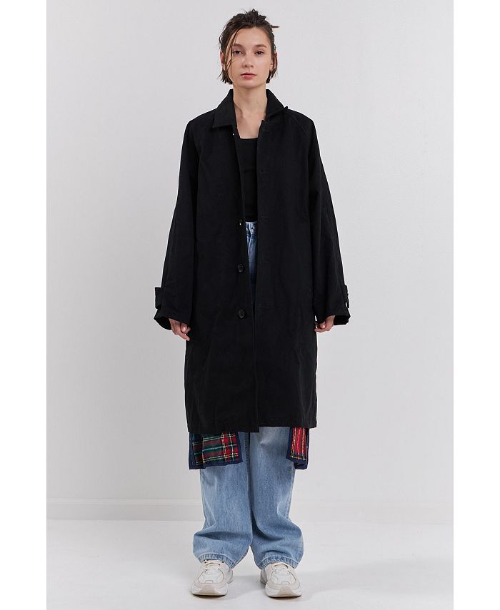 Grey Lab Women's Reversible Check Long Coat Macy's