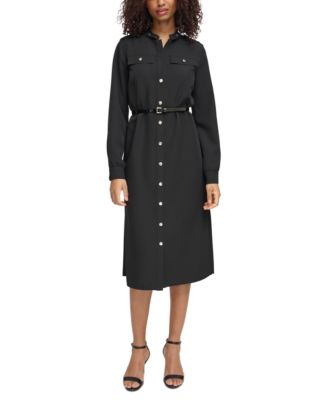 Tommy Hilfiger - Women's Micro-Twill Long-Sleeve Shirt Dress
