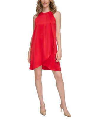 Calvin Klein Women s Satin Sleeveless Shift Dress Macy s