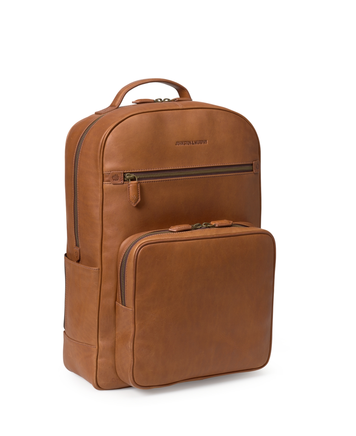 Shop Johnston & Murphy Men's Rhodes Backpack In Tan Full Grain Leather