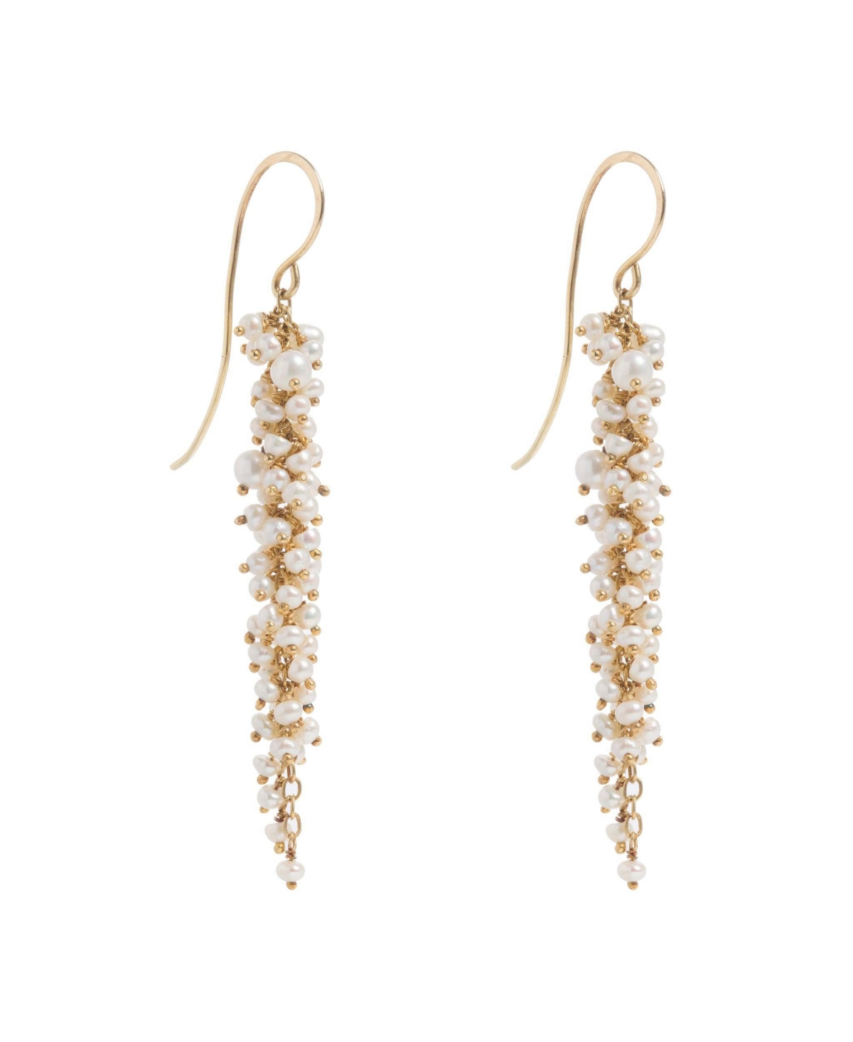 Delicate Gold Pearl Drops Earrings - Gold