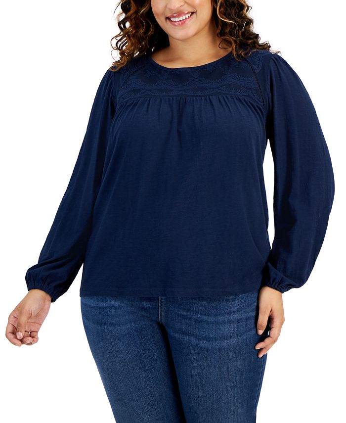 macy's style & co plus size tops