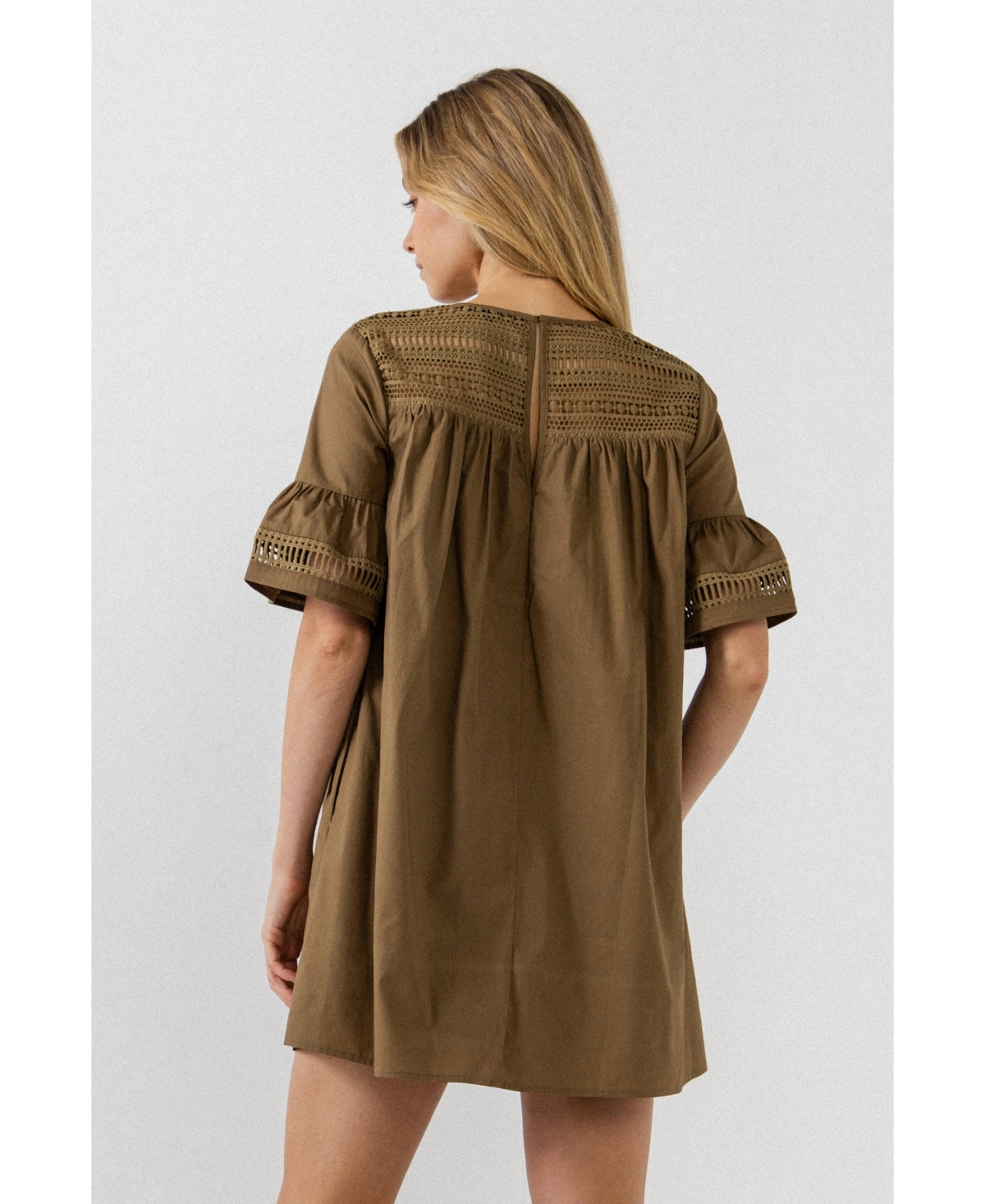 English Factory Women's Lace Detail Mini Dress