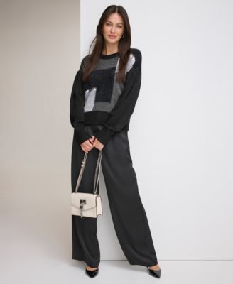 DKNY - Women's Embellished Colorblocked Sweater