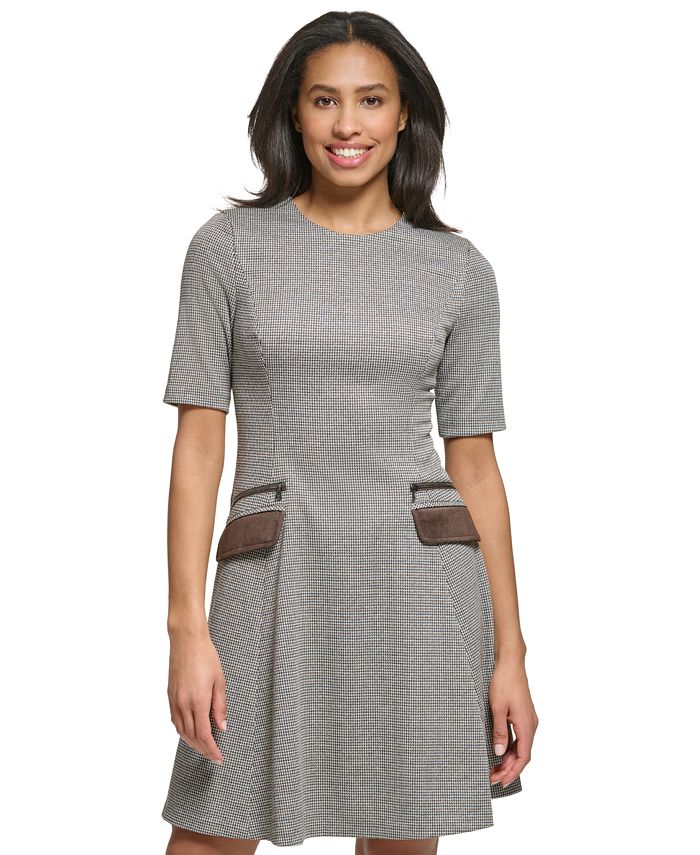 dkny houndstooth dress