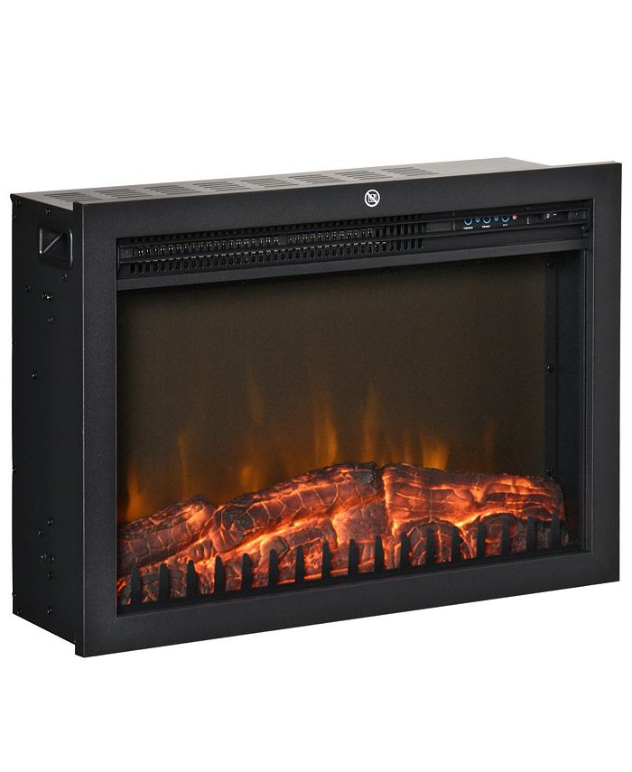 24" Electric Fireplace Insert, Retro Recessed Fireplace Heater