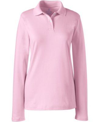 Lands' End Women's Long Sleeve Feminine Fit Interlock Polo