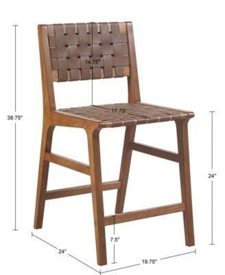 Oslo 24" High Faux Leather Woven Counter Stool