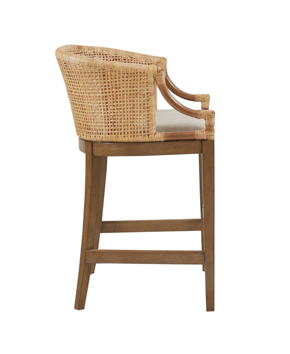 Martha Stewart Collection Playa 25" High Handcrafted Rattan Counter Stool In Natural