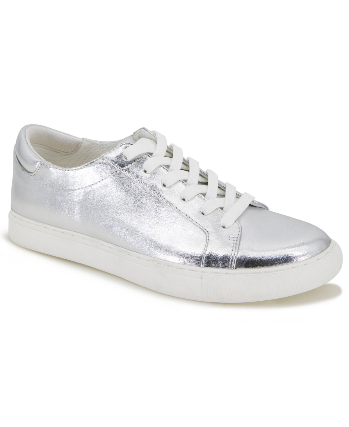 Shop Kenneth Cole New York Women's Kam Lace-up Leather Sneakers In Silver