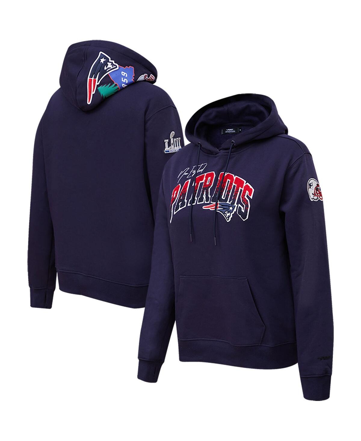 Women's Pro Standard Navy New England Patriots Local Patch Pullover Hoodie - Navy