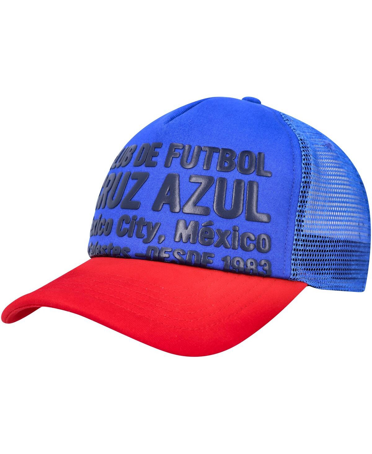 Shop Fan Ink Men's Blue Cruz Azul Club Gold Adjustable Hat