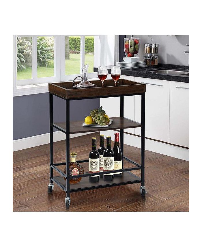 Simplie Fun Retro Kitchen Serving Cart And Islands, Rolling Cart With