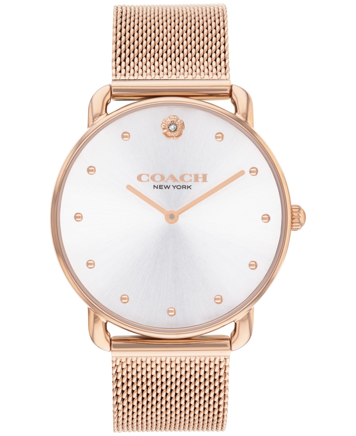 Женские часы COACH Elliot Rose Gold-Tone Stainless Steel Mesh Bracelet Watch 36mm — фото 1