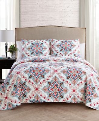 3 pc Cynthia Rowely Medallion Quilt online set !