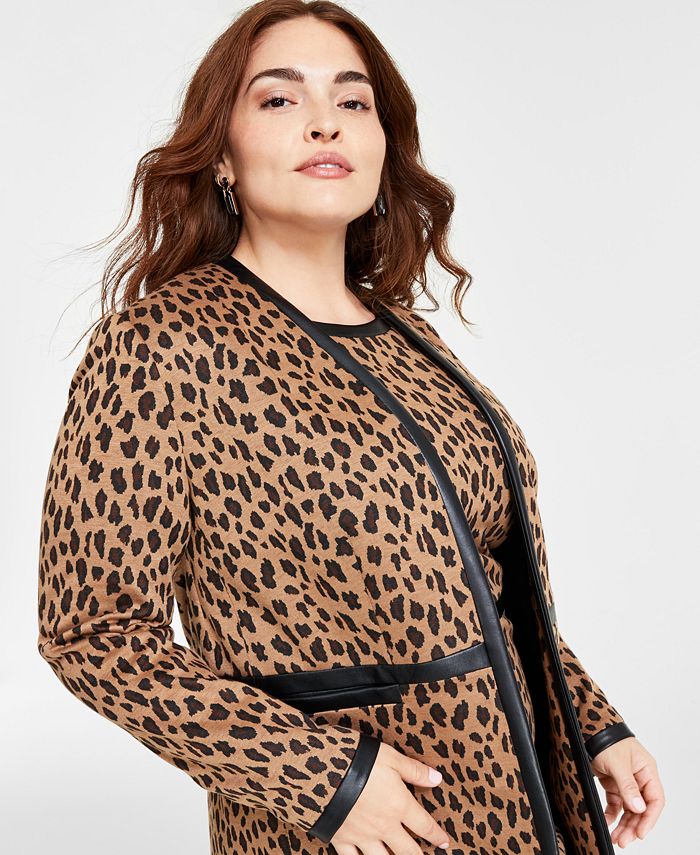 Animal print best sale jacket plus size