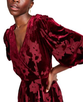Calvin Klein Women's Velvet Burnout A-Line Midi Dress Macy's