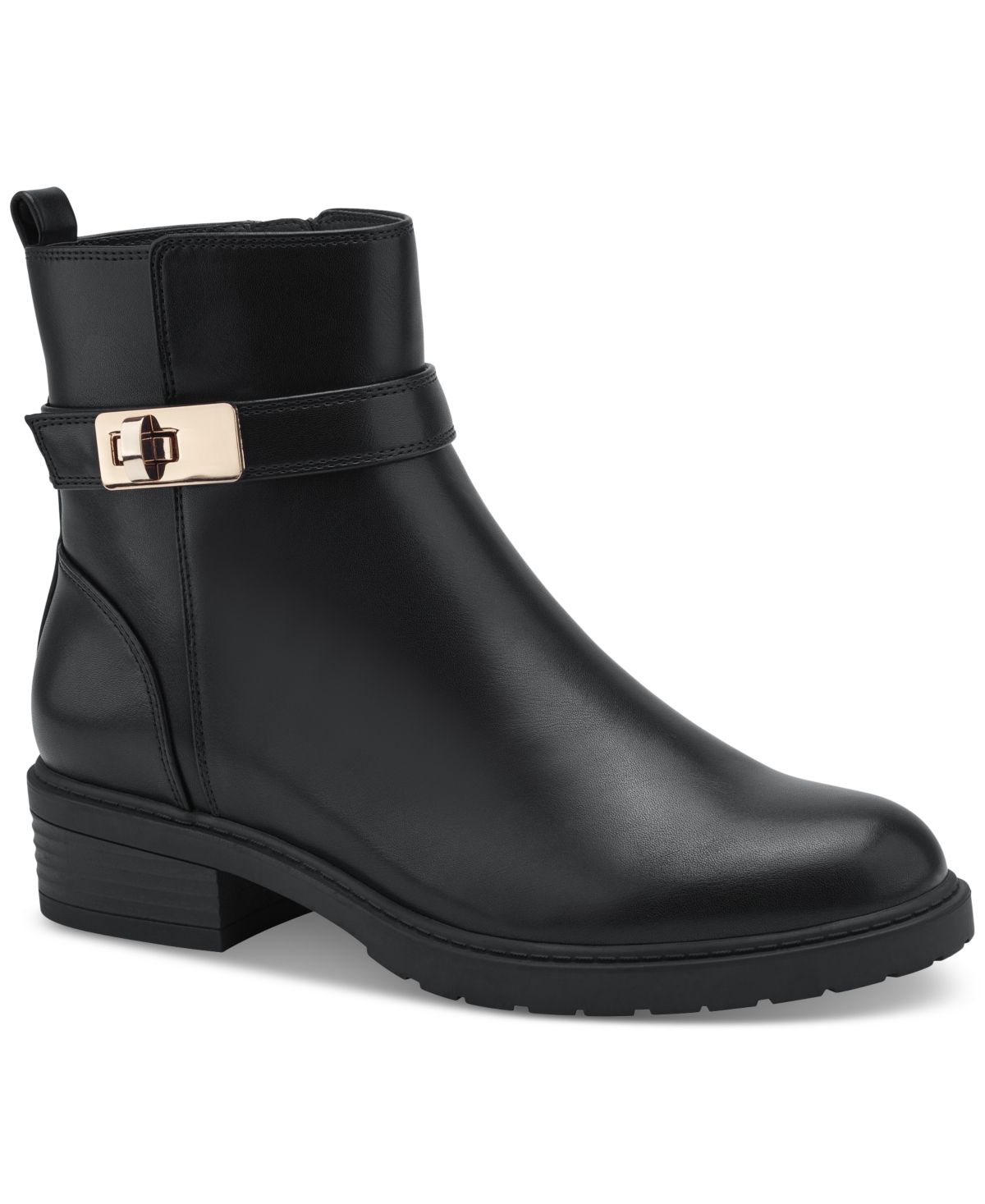 Women's Becca Memory Foam Buckled Booties, Created for Macy's - Mocha Micro