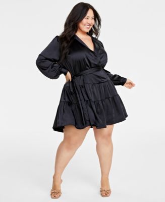 On 34th Plus Size Satin Wrap Dress Created for Macy s Macy s