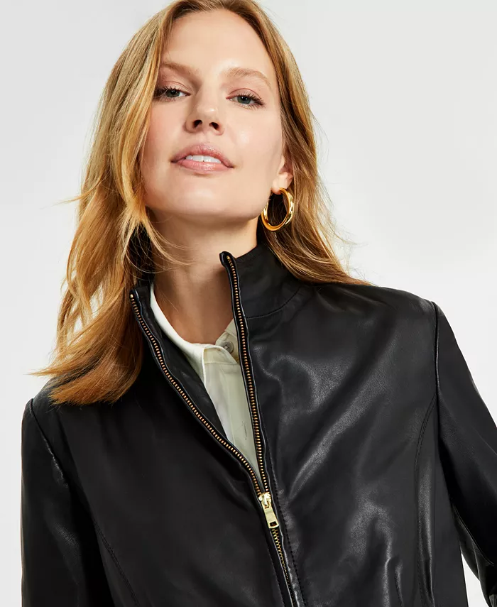 Womens Leather Coat - thumbnail 4